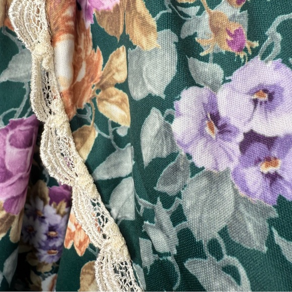 Vintage 80s Lynn B for Ms Lea Prairie Dress Set 18W Floral Lace USA Cottagecore - Picture 7 of 9